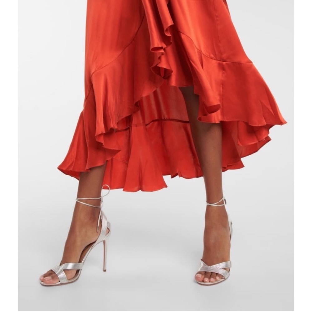 Zimmermann Silk Wrap Midi Dress in Crimson Red - Picture 10 of 12